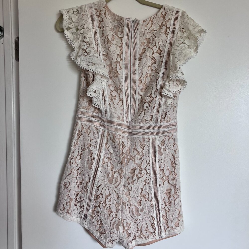 Lulu's White Lace Ruffle Romper - Picture 7 of 9